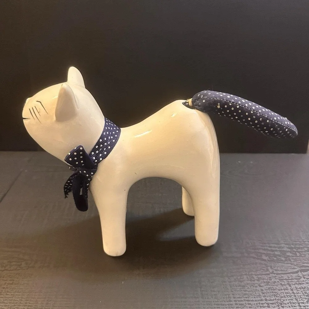 Vtg.1987 Designed Giftware,‎ Enesco Cat, Happy smiling cat Taiwan 9
